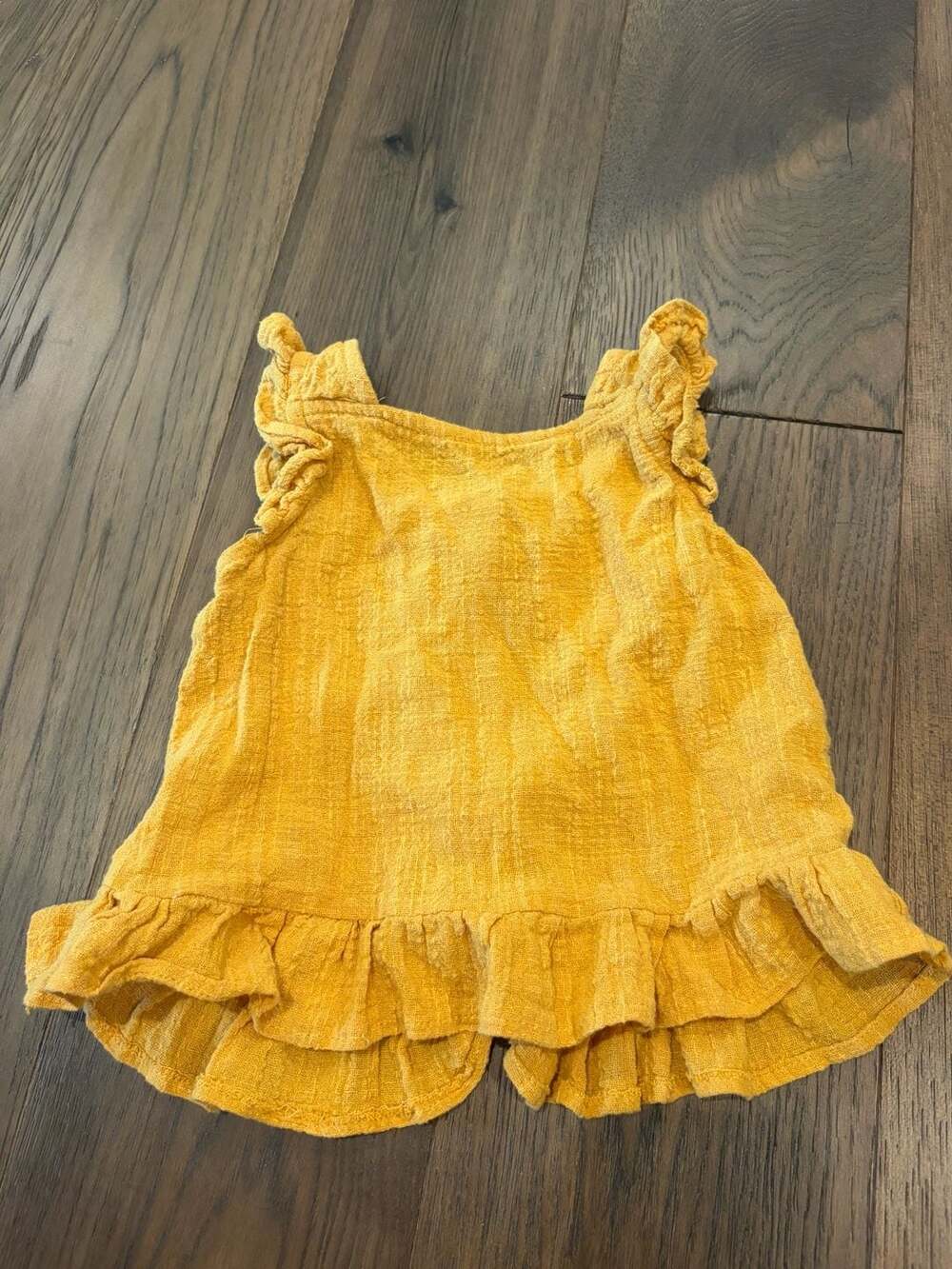 Vignette Mustard Yellow Textured Sleeveless Ruffle Peplum Top, Size 5T